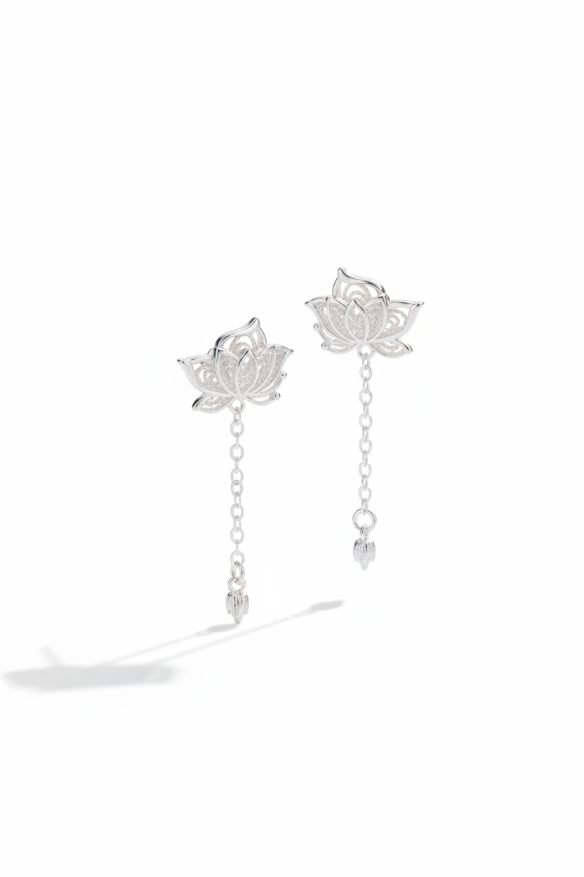 Close-up of The Papillon stud earrings, showcasing the delicate hollow butterfly silhouette in high-polish solid 925 sterling silver.