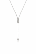 The Riviera Moissanite Tennis Necklace with classic 5mm brilliant-cut stones set in solid 925 sterling silver.