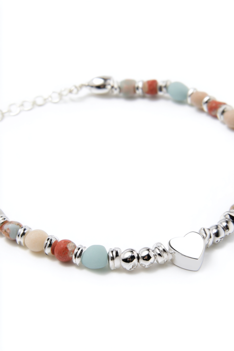 Minimalist 925 sterling silver butterfly beaded bracelet