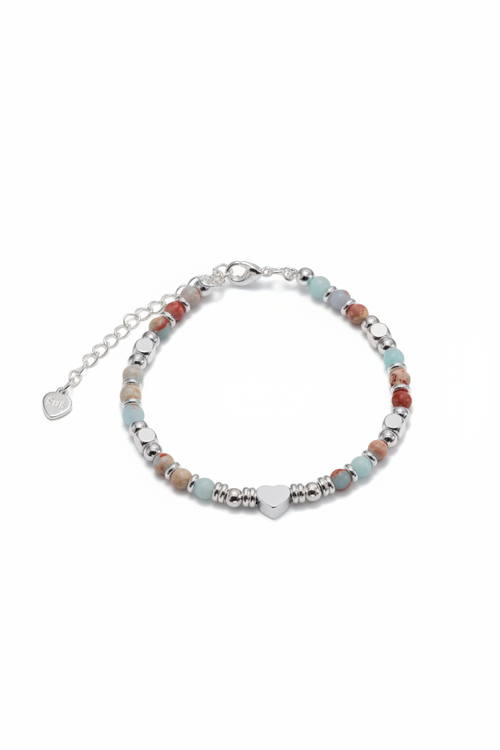 Minimalist 925 sterling silver butterfly beaded bracelet