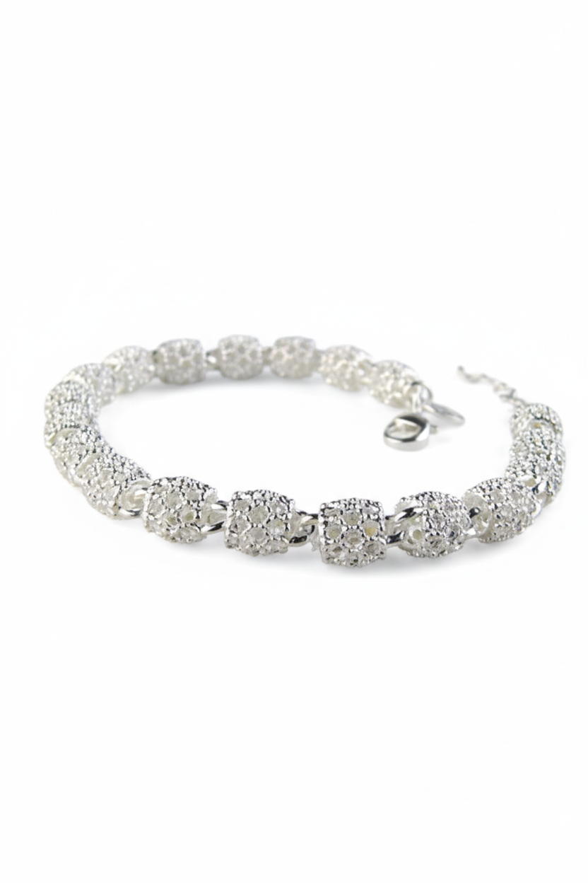 Modern 925 sterling silver Kora geometric bracelet.
