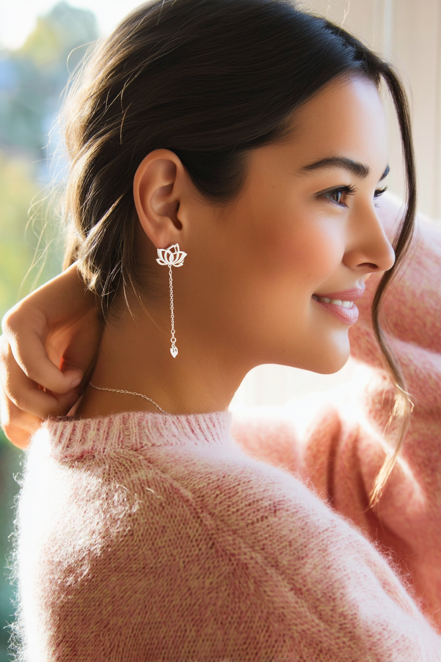 Close-up of The Papillon stud earrings, showcasing the delicate hollow butterfly silhouette in high-polish solid 925 sterling silver.